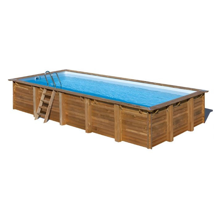 frei stehender Pool aufgebaut
