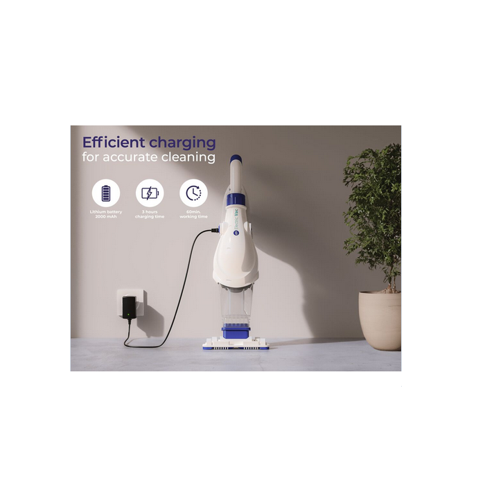 Gre Electric Vac Akku-Elektroreiniger – Akku wird mit mitgeliefertem Ladegerät aufgeladen, ca. 45 Min. Laufzeit
