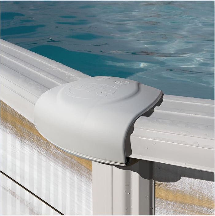 17 cm breiter Handlauf mit Schutzkappe, aufgebaut