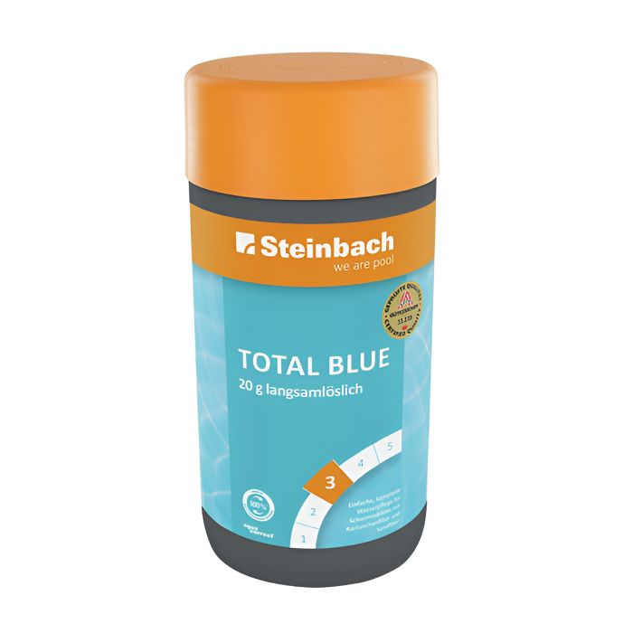 Steinbach Total Blue Multifunktionstabletten 20 g, 1 kg – Chlortabletten für kristallklares Poolwasser