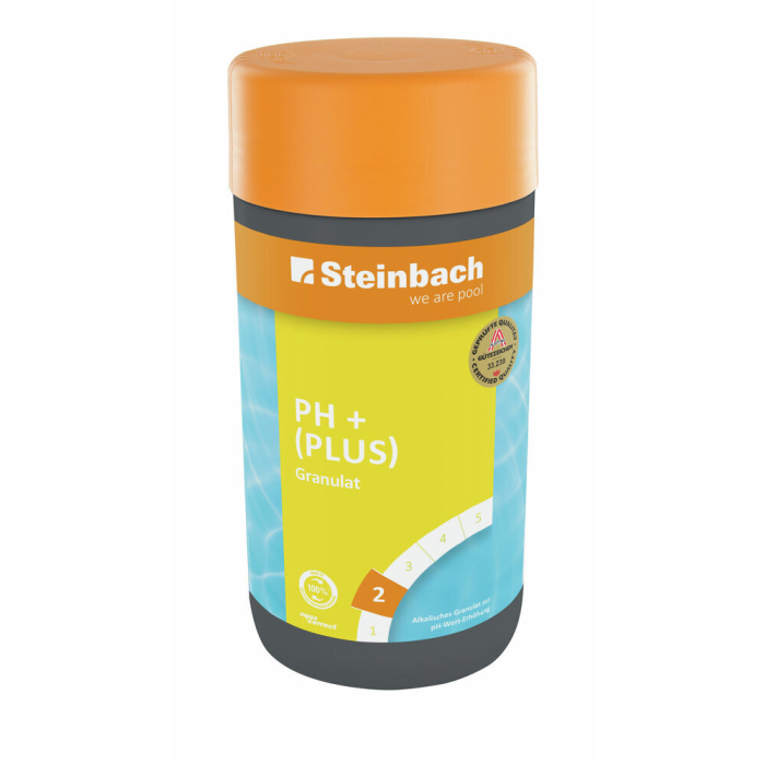Steinbach pH Plus Granulat 1,5 kg – pH-Wert anheben im Pool auf 7,0–7,4