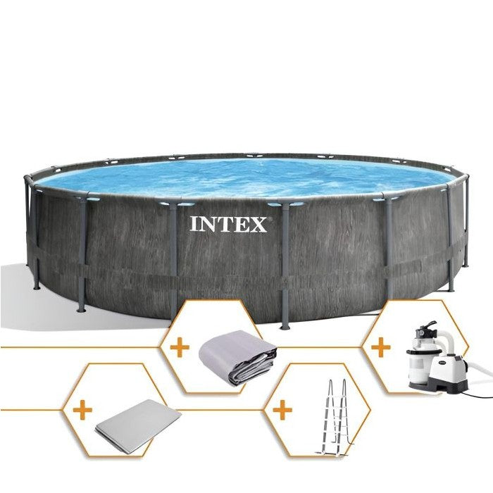 Intex Frame Pool Prism Greywood Ø 457x122 cm