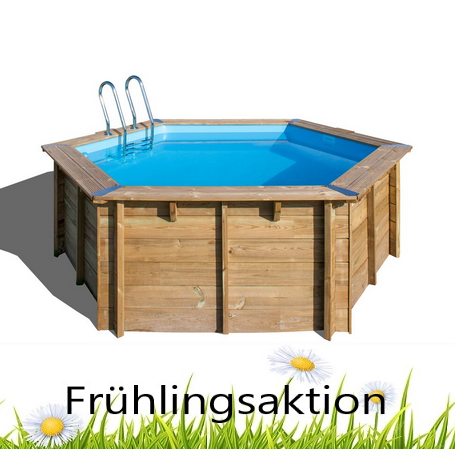 Gre Echtholzpool Vanille 2 Ø 410x119 cm