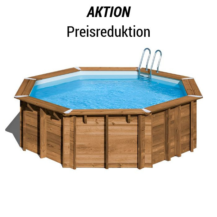 aufgebauter Echtholzpool inkl. Leiter, Aktion Preisreduktion