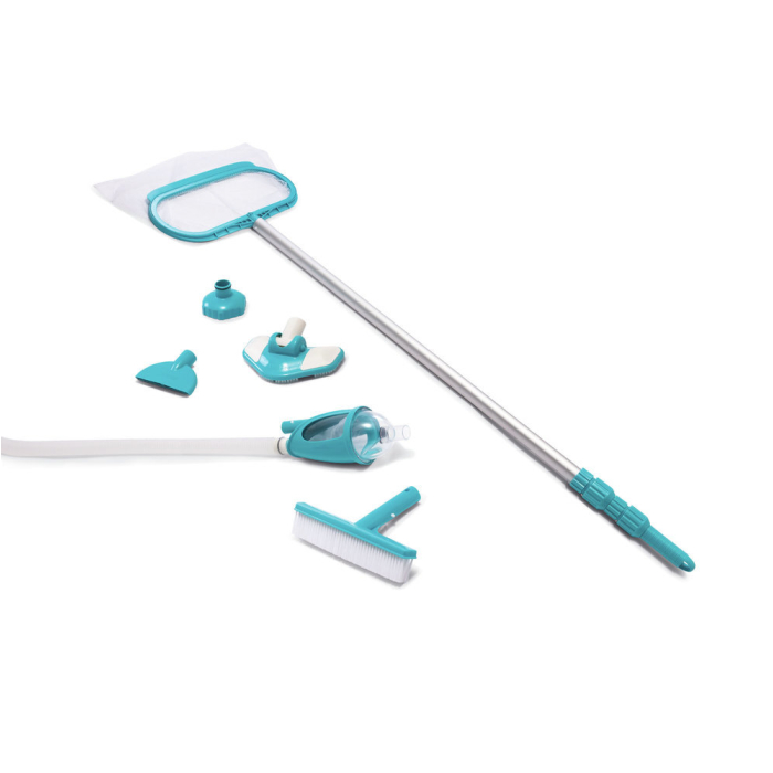 Intex Reinigungsset Deluxe 8-teilig – komplettes Pool-Reinigungsset mit Bodensauger, Teleskopstange, Schlauch, Kescher und Beckenbürste