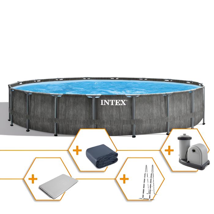 Intex Frame Pool Prism Greywood Ø 549x122 cm