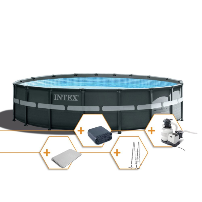 Intex Frame Pool Ultra Rondo XTR Ø 549x132 cm, starke 8 m³ Sandfilteranlage