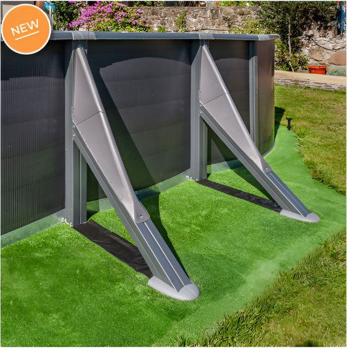 Gre Stahlwandpool Anthracite 610x375x120 cm