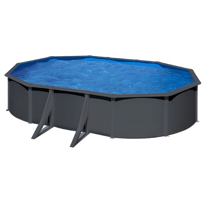 Gre Stahlwandpool Anthracite 610x375x120 cm