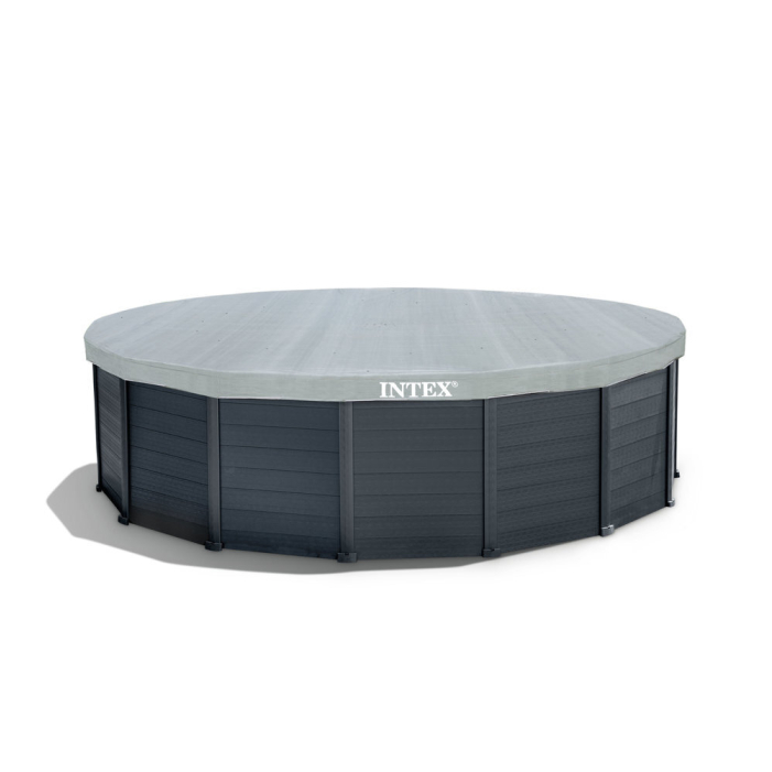 Intex Frame Pool Graphit Ø 478x124 cm, inkl. Kombianlage, Skimmer+Halterung, Reinigungsset