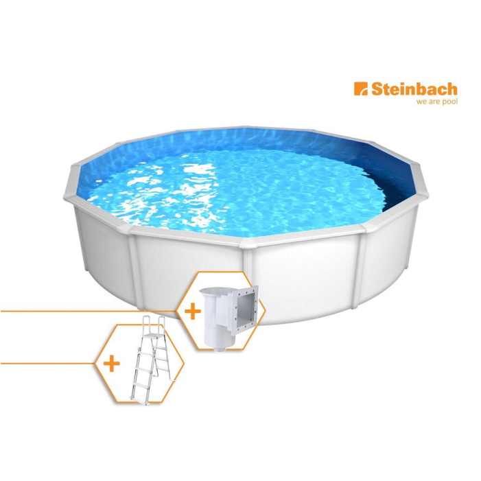 Steinbach Stahlwandpool Nuovo de Luxe II 360x120, weiß