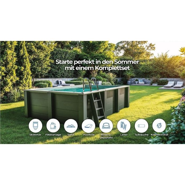 Gre Composite/WPC rechteckig 315x175x96 cm, NEU