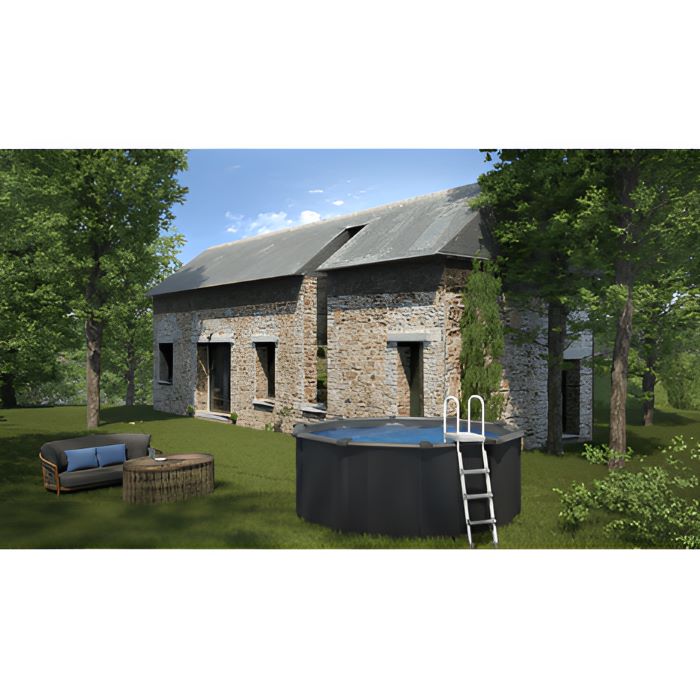 Gre Stahlwandpool Anthracite 300x120 cm