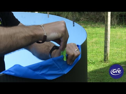 Poolfolie ausrichten und Poolcoping Montage